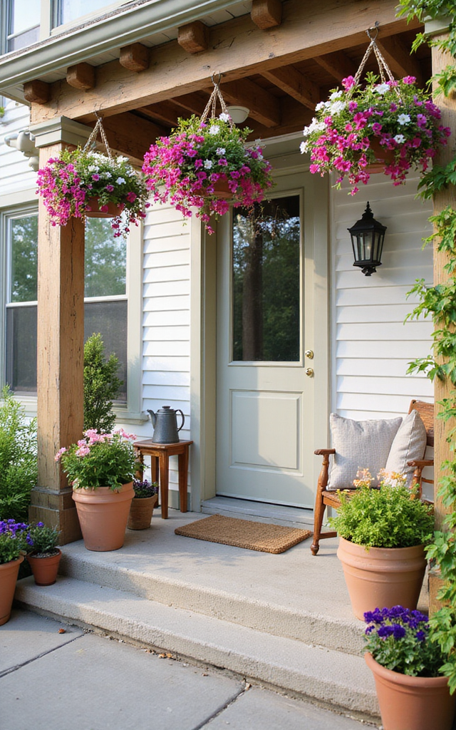 5. Cascading Petunias for Colorful Front Porch Flowers