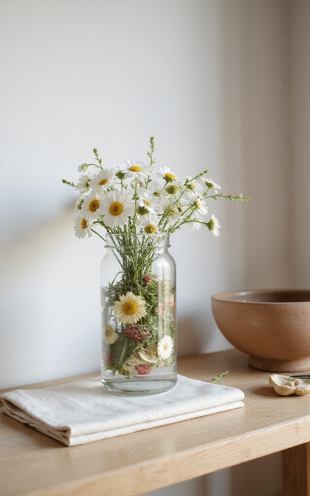 6. Pressed Flowers Ideas for a Floral Glass Vase Display