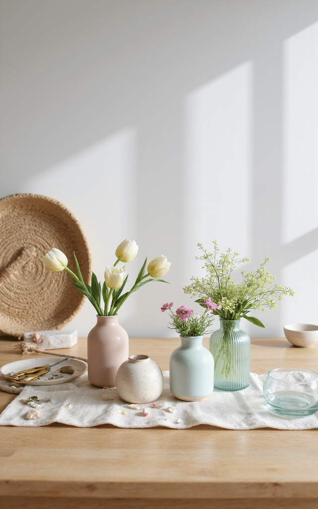 10. Pastel Vase Arrangements: DIY Spring Decor in Under an Hour