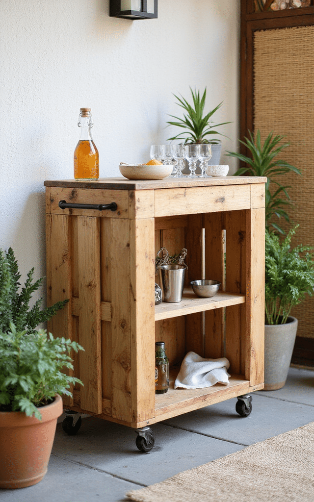 3. Pallet Outdoor Bar Cart Project