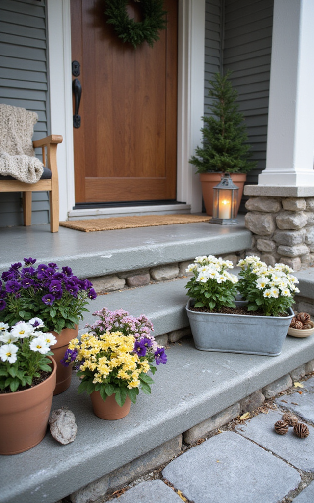 8. Winter Pansies for Cold-Weather Front Porch Flowers