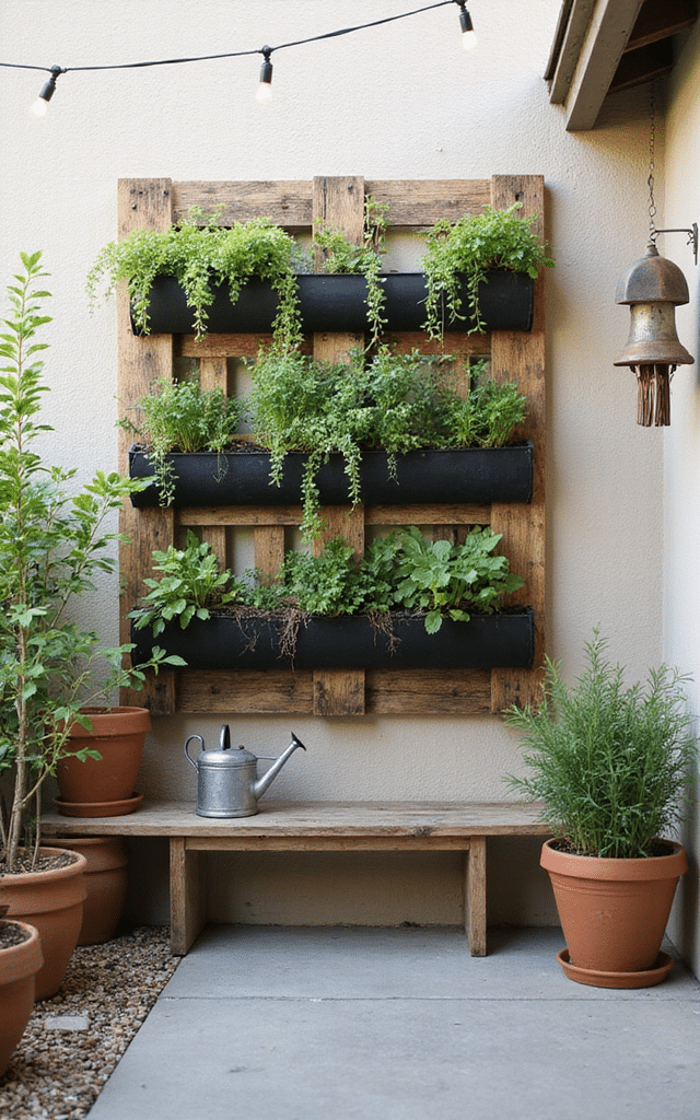 6. Pallet Outdoor Vertical Garden Project