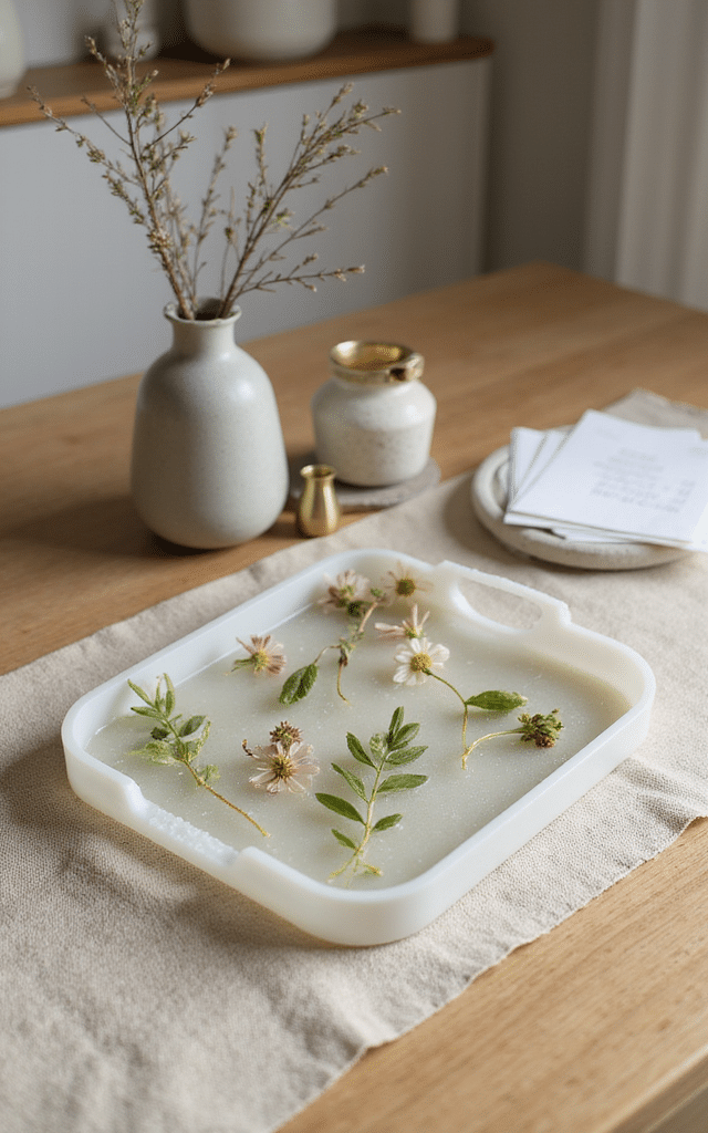 2. Pressed Flowers Ideas for a Handmade Resin Tray