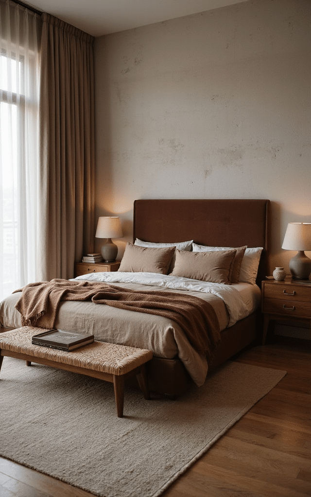 1. Chocolate Velvet Headboard Brown Bedroom Ideas