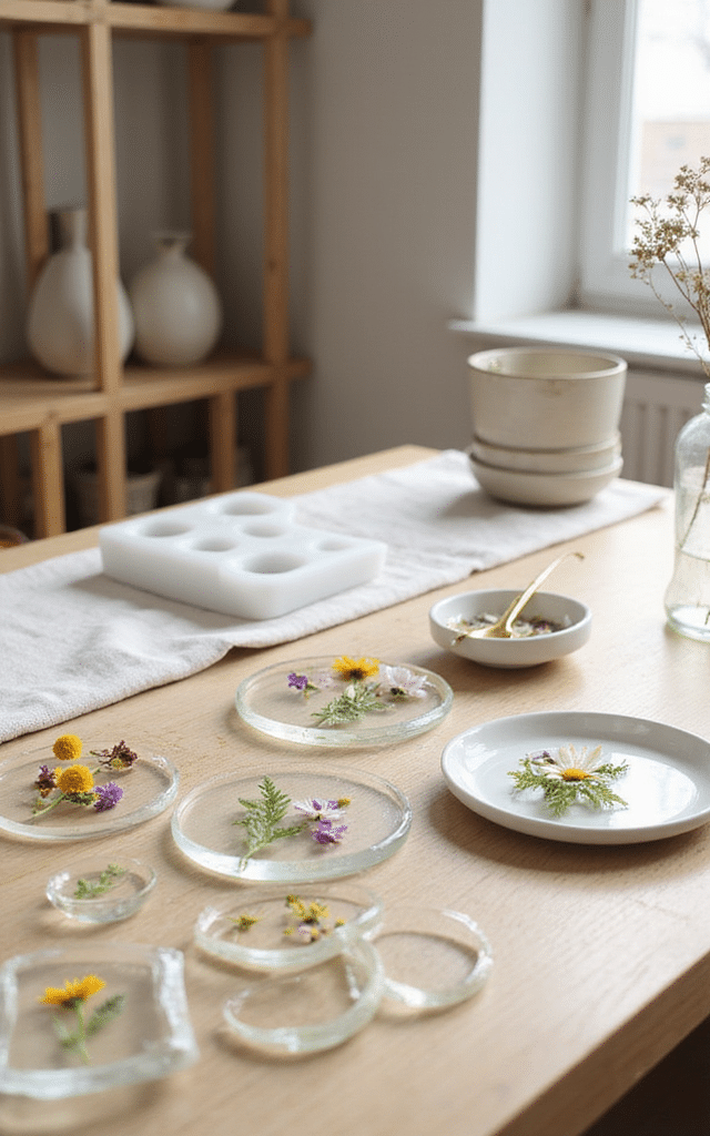 11. Pressed Flowers Ideas for DIY Floral Coasters