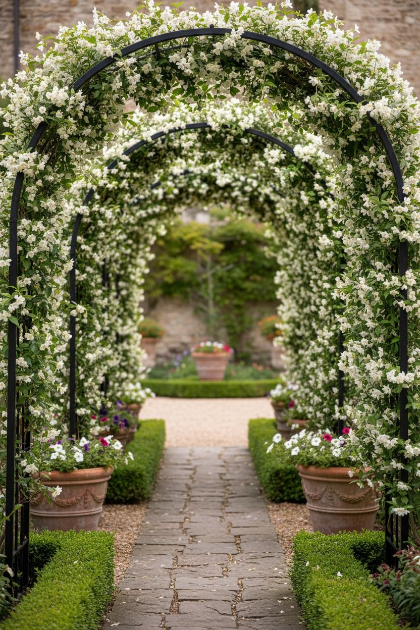 3. Arched Entryway Star Jasmine Trellis