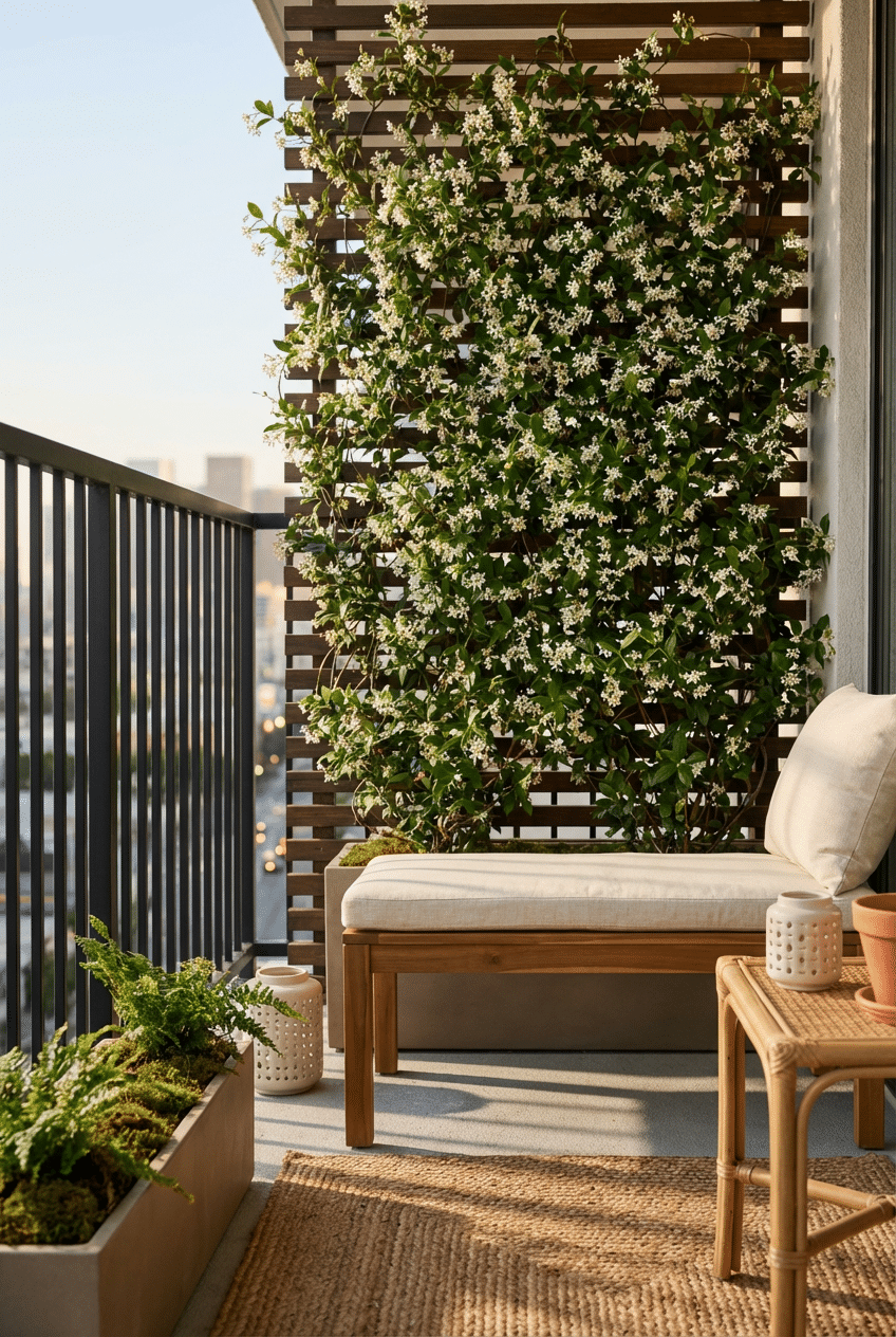 2. Create a Star Jasmine Privacy Screen on Your Balcony