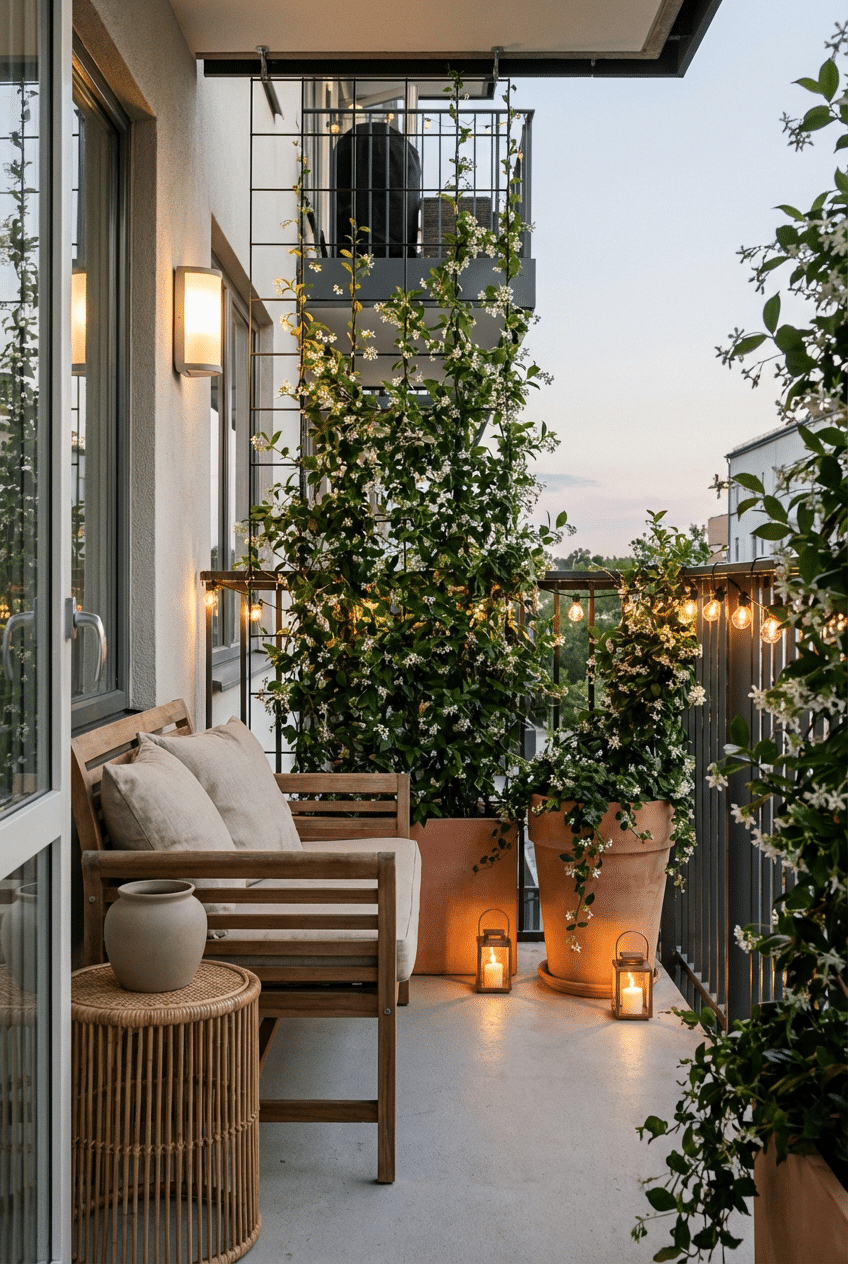 8. Pair Star Jasmine with Outdoor Lighting