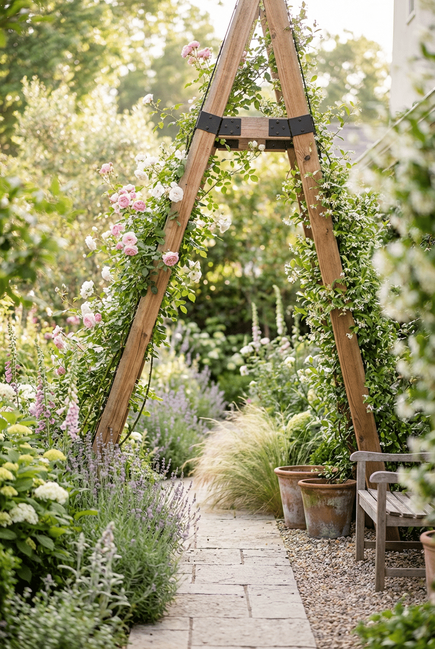 5. A-Frame Flower Garden Trellis