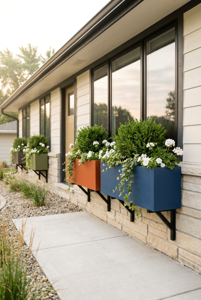 8. Statement Color Boxes That Anchor the Facade