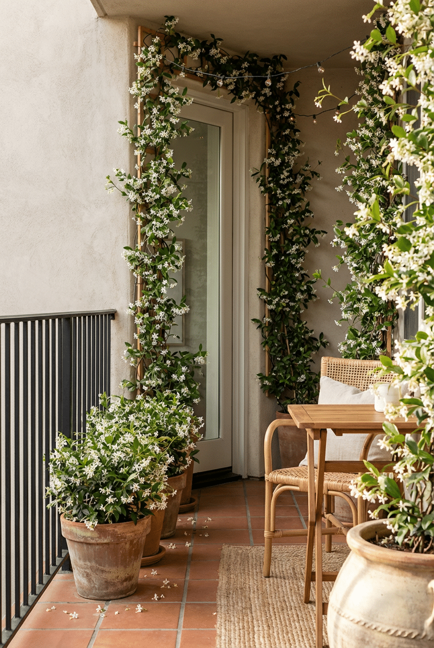 5. Use Star Jasmine to Frame a Balcony Doorway