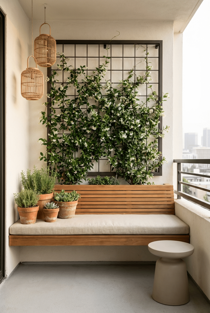 6. Build a Star Jasmine Trellis Feature Wall