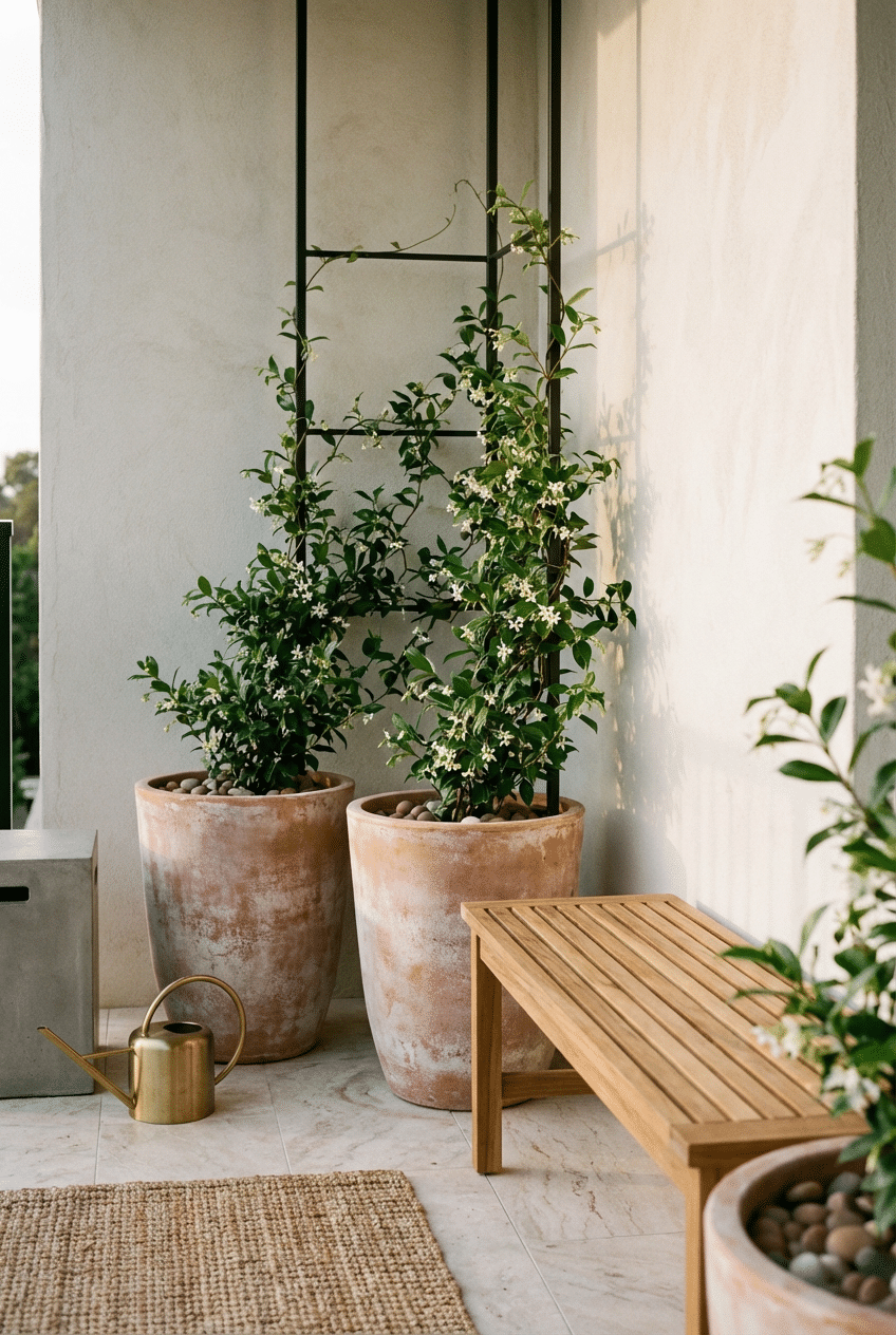 3. Style Star Jasmine in Oversized Terracotta Pots