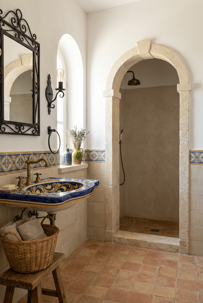 9. Dramatic Wrought Iron Fixtures