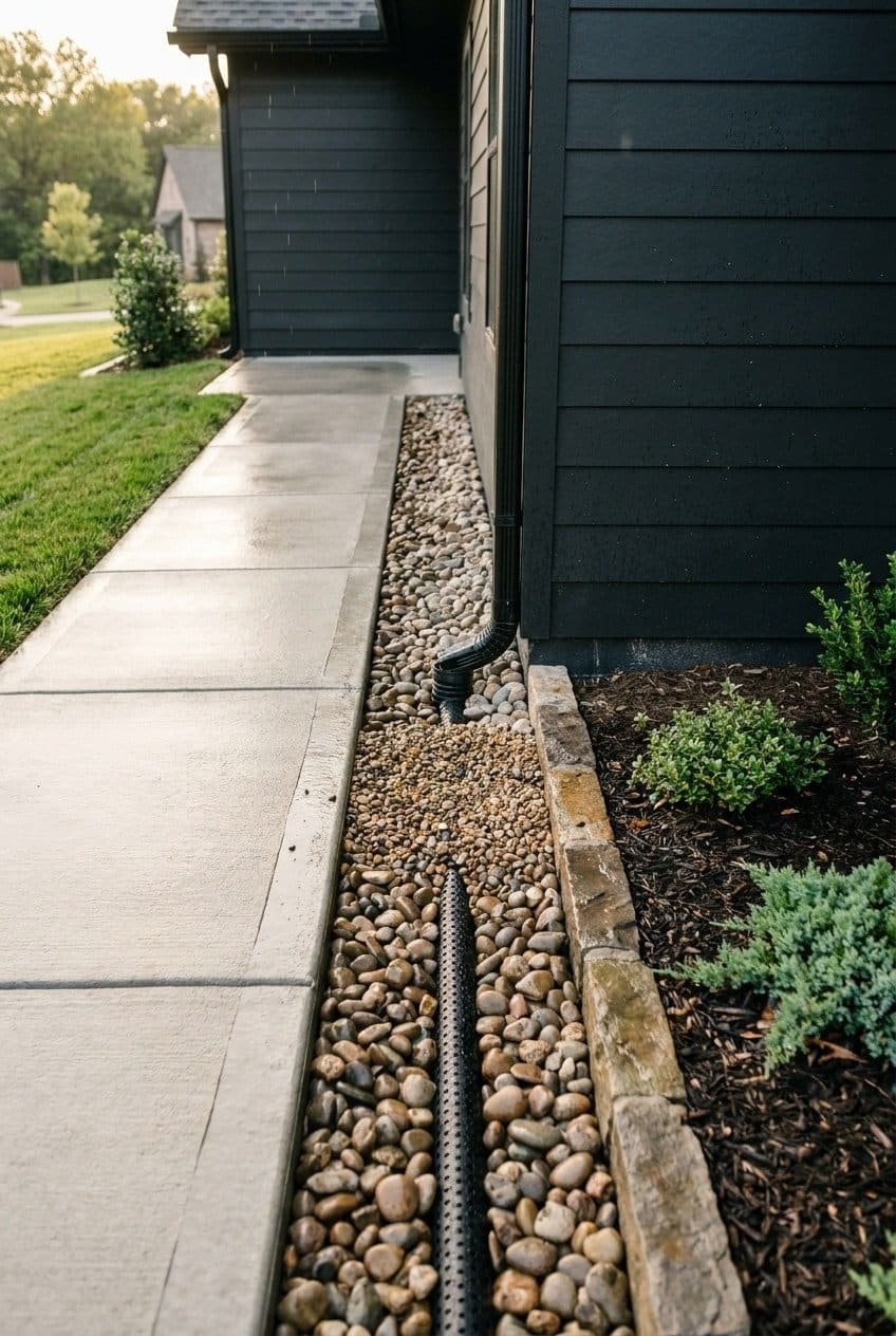 1. French Drains: The Classic Drainage Around The House Solution