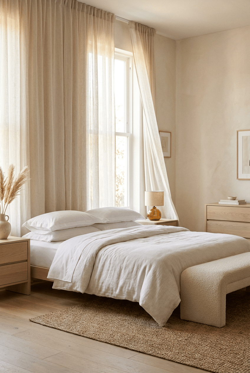 2. Linen Curtains for a Dreamy Bedroom Aesthetic