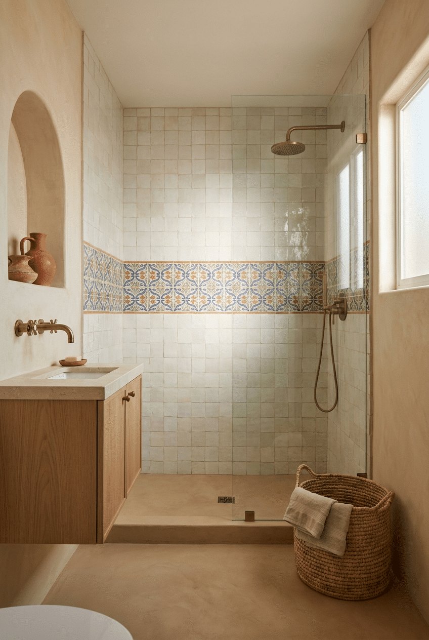 4. Handcrafted Zellige and Talavera Tile Accents
