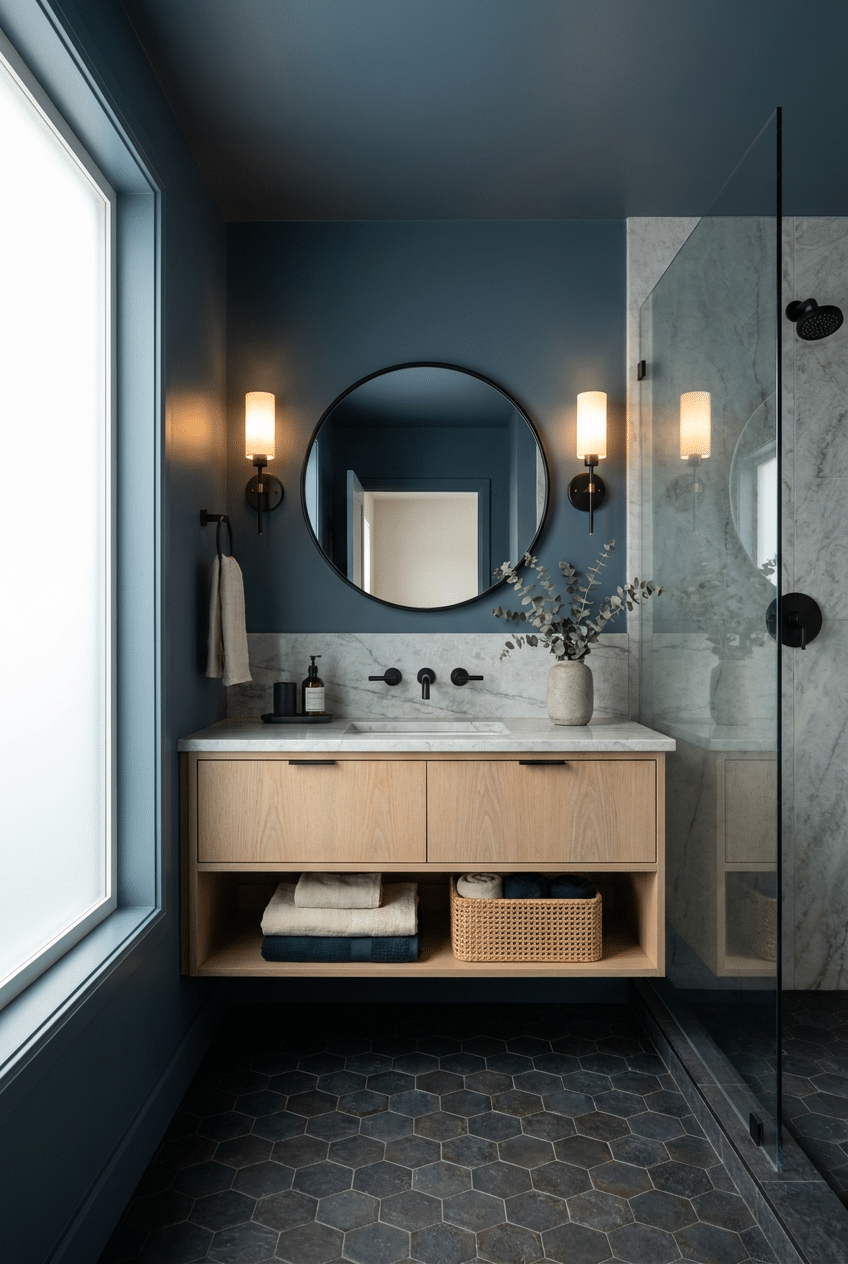 Paint Colour #2: Moody Blue That Makes Bathrooms Feel Luxe