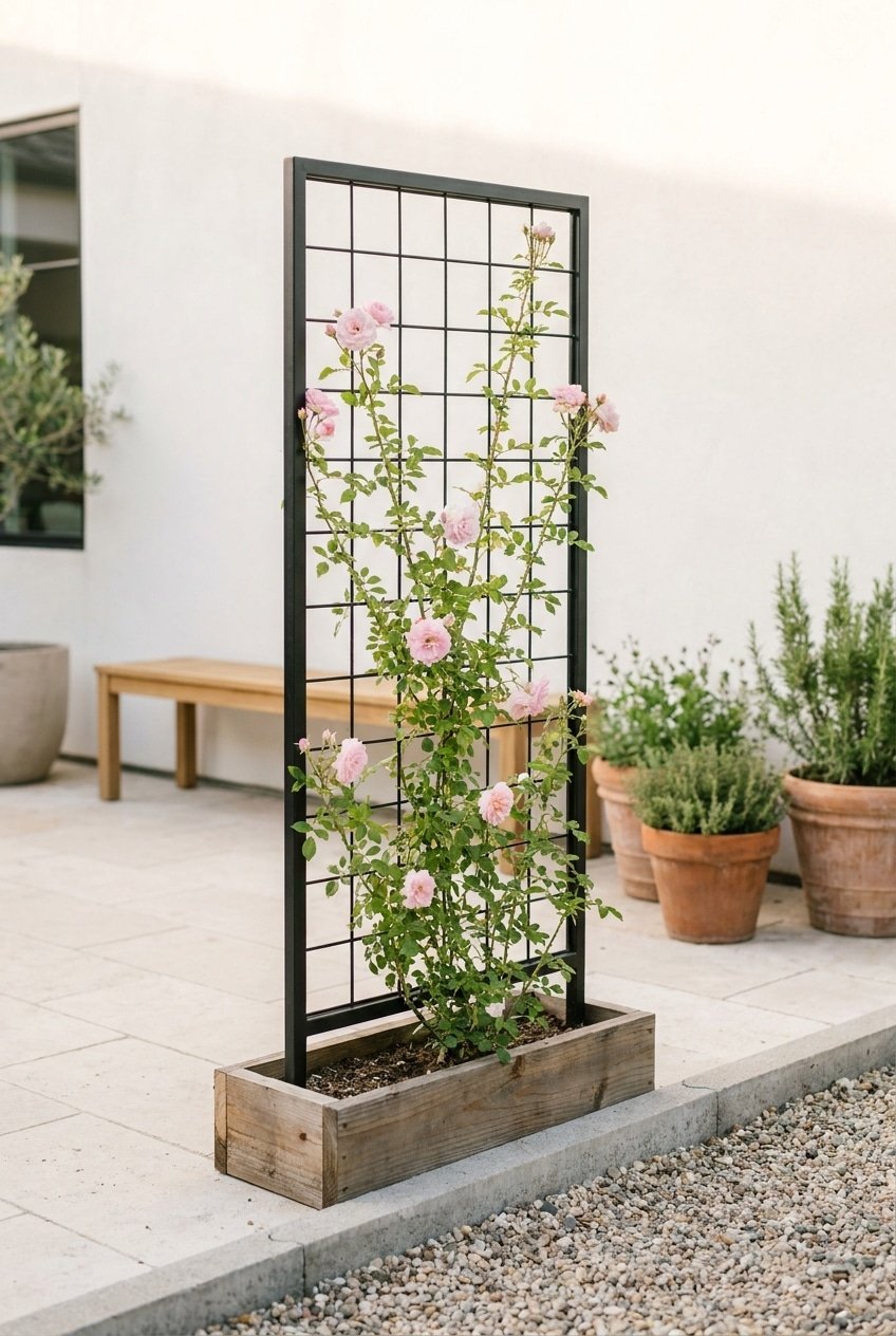 11. Freestanding Panel Climbing Rose Trellis