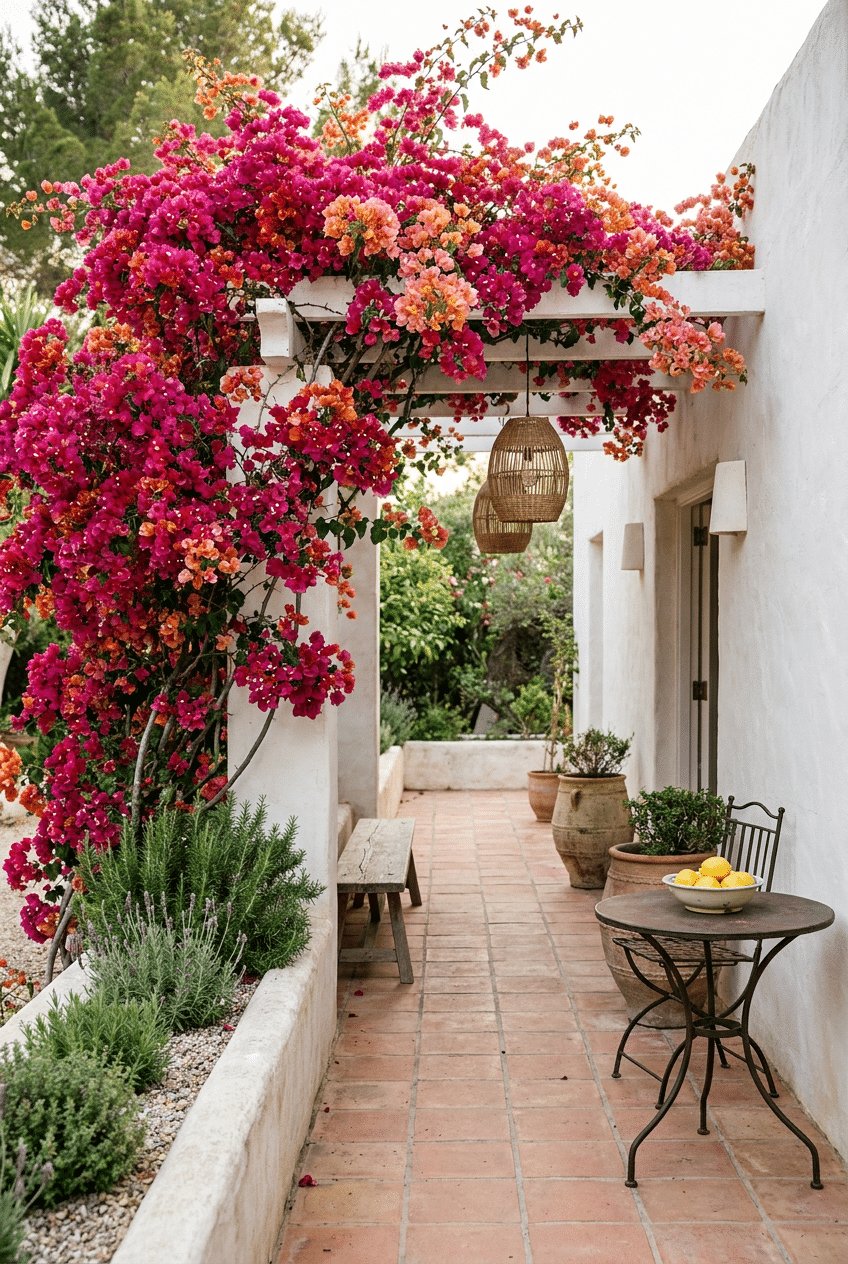 7. Bougainvillea – The Showstopper of Mediterranean Garden Plants