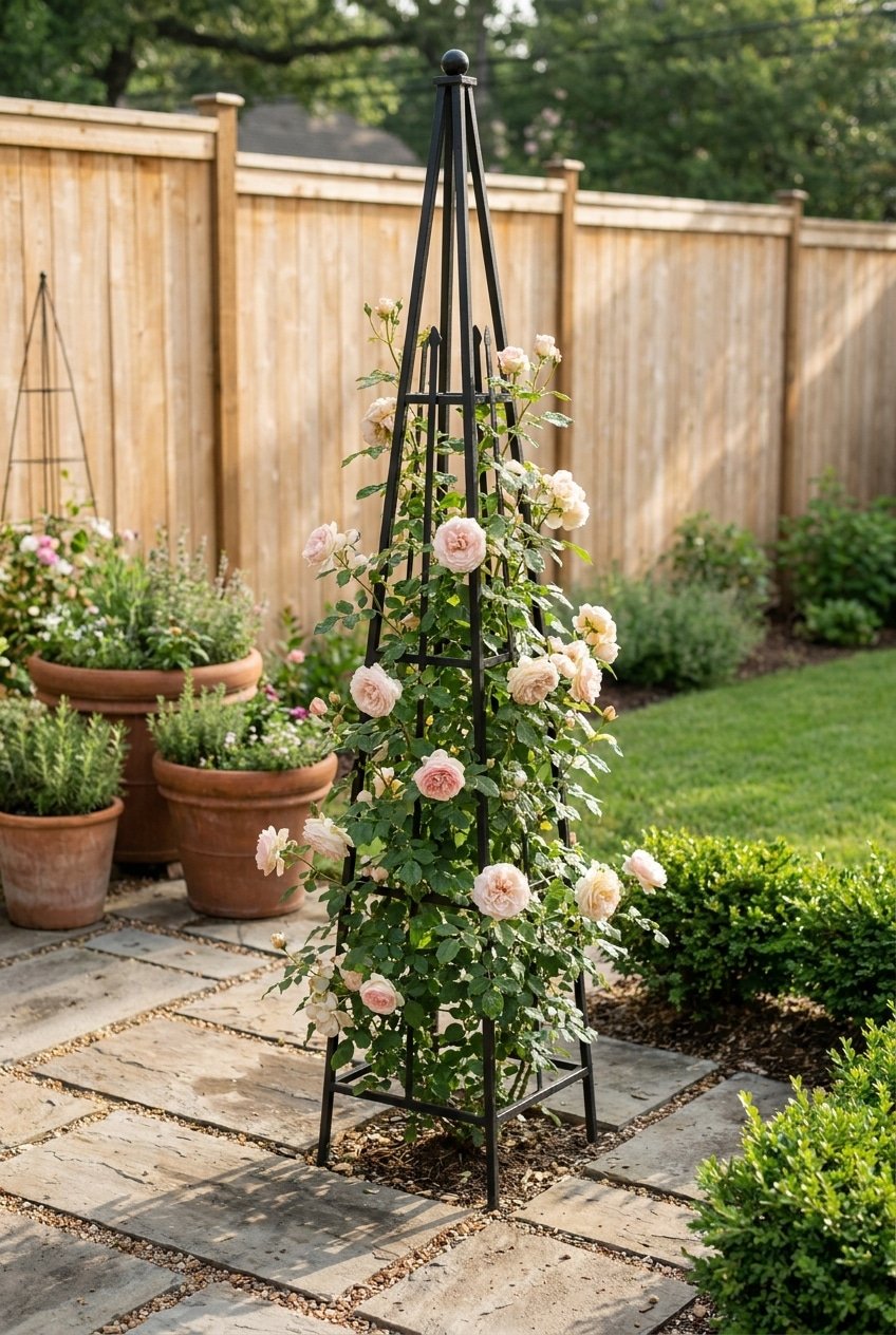 3. Freestanding Obelisk Rose Trellis