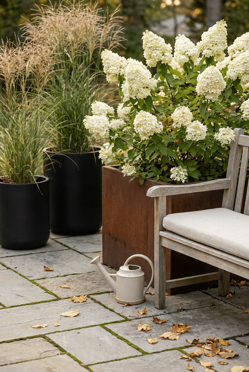 6. Tardiva White Hydrangeas – Late Season Elegance